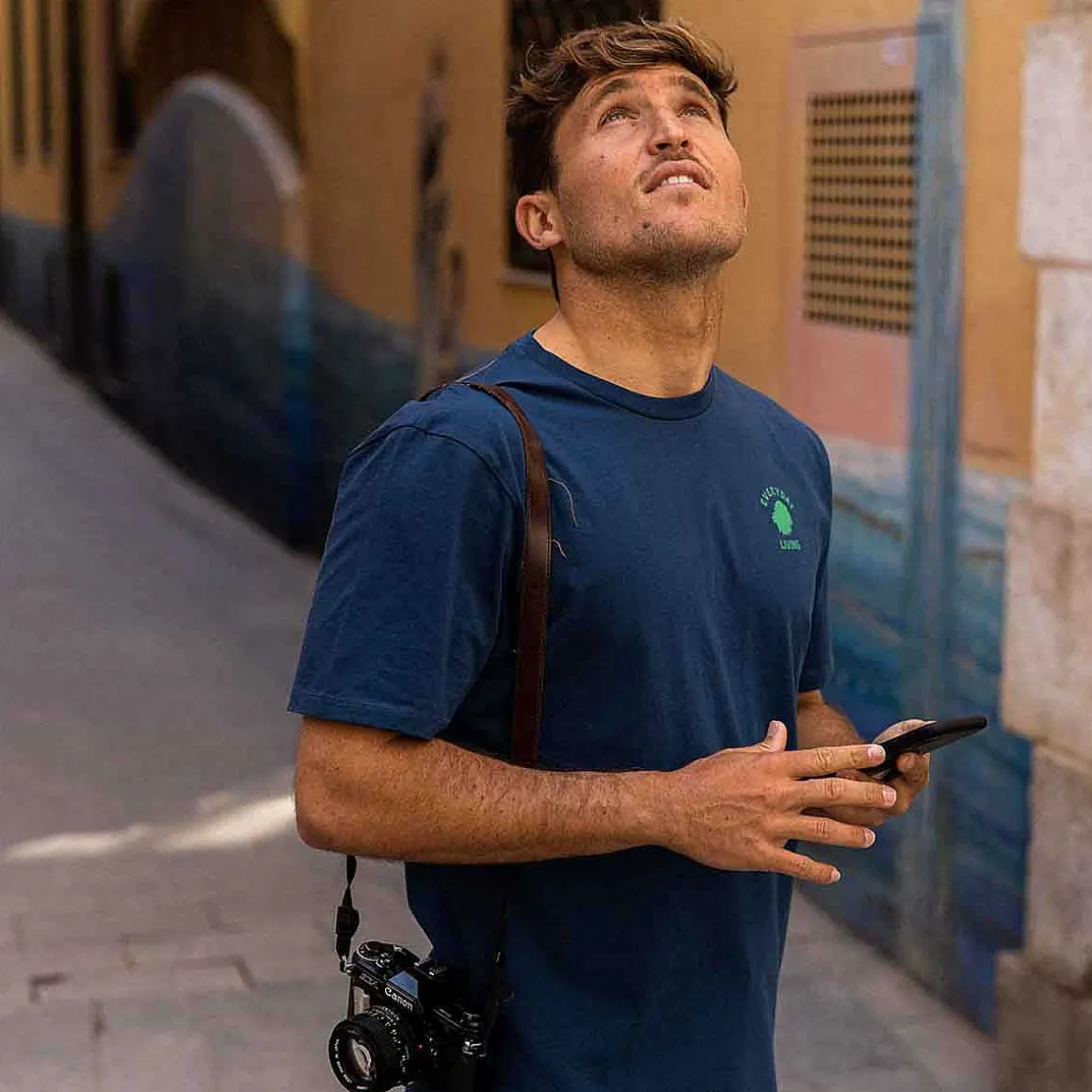 T-Shirt In Cotone Biologico Vestibilita Regolare | Inchiostro Blu Vita Quotidiana