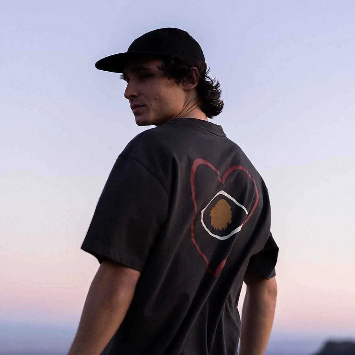T-Shirt Oversize In Cotone Biologico | Occhio Del Cuore Di Carbone