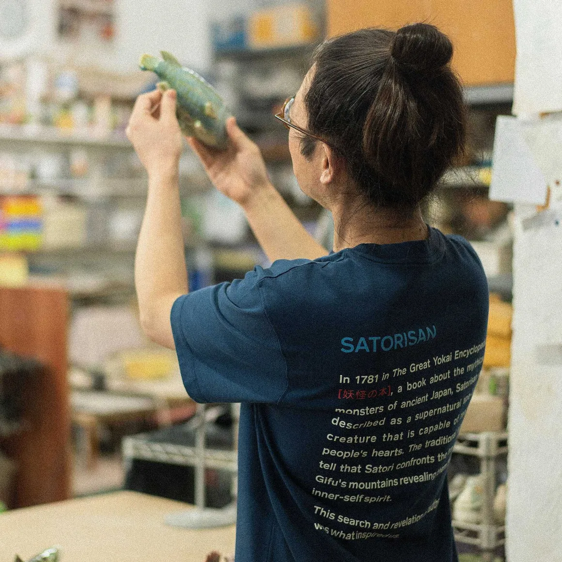 T-Shirt Oversize In Cotone Biologico | Origine Dell'Inchiostro Blu